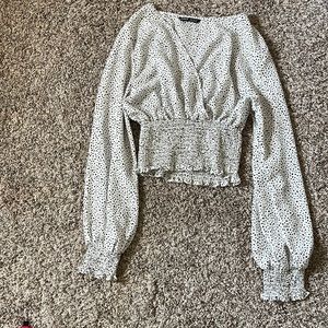 SHEIN cropped black spotted top